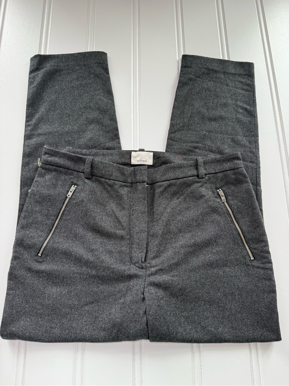 Aritzia Wilfred Heather Charcoal Gilmont Wool & Cashmere Pants Womens 8